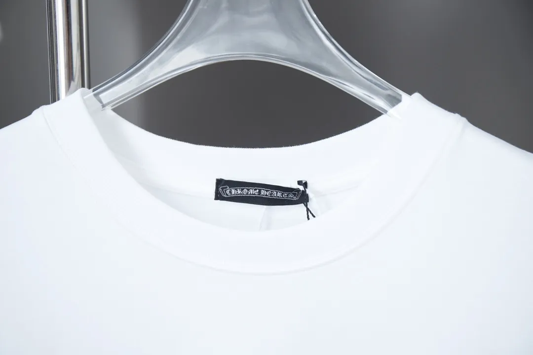 🅿️200 Ch*ome Hearte 25SS early spring new style, patch embroidery hardware, Croix heart cross short sleeves, light luxury, essential item for daily commuting for men and women, correct version, welcome to compare, detailed features · 320g 100% pure cotton double yarn jersey fabric · Custom dyed in the same cylinder, special thickened 32 count double strand 1X1 thread · Imported Tajima machine embroidery and stitch embroidery letters➕original cloth patch embroidered cross➕high temperature hot stamping hardware accessories. Chest embroidery patch with heart pattern➕hand-stitched hardware accessories · Double-needle stitching and cross-stitching technology · Original main mark washed tag brand moisture-proof paper packaging Color: black/white/burgundy Size: S/M/L/XL